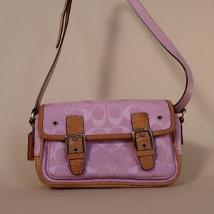 Coach Mini Field Bag in Pink Signature Jacquard